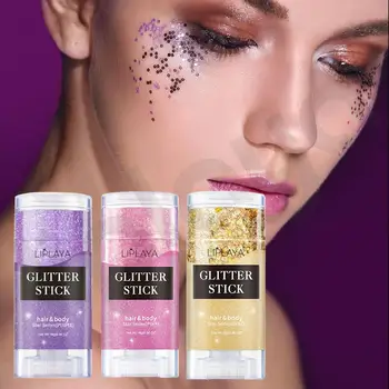 

Glitter Eye Shadow Loose Powder Diamond Three-color Flash Powder Illusion Eyeshadow Stage Makeup Party Portable Glitter Cream