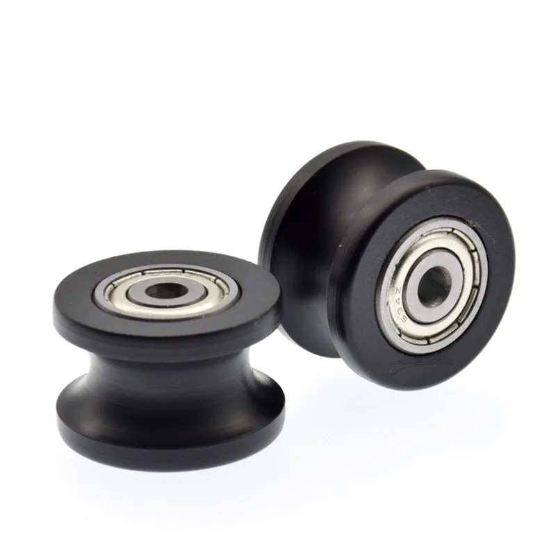 20 Stück U-Nut POM Kunststoffbeschichtetes Lager 634ZZ 4 * 25 * 16,5 mm Schienenführungsrollenlagerrad mit Nylon umwickelte Riemenscheibe für 10 mm Schiene – Detail 2