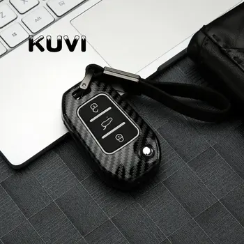 

Carbon Fiber Zinc alloy For Citroen C4 CACTUS C5 C3 C4L Peugeot 508 301 2008 3008 408 key Case Bag Holder Cover car styling