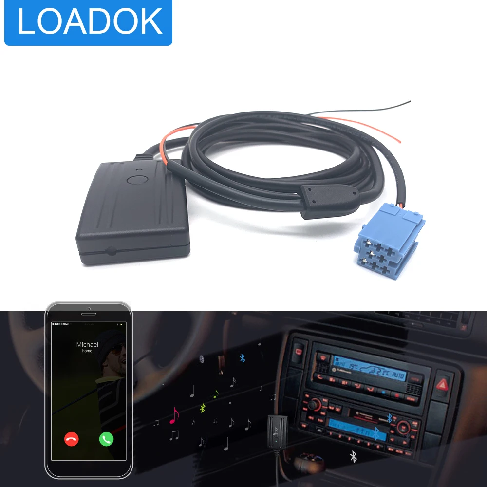 Car Bluetooth 5.0 Car Kit Phone Call Handsfree MIC 8 Pin MINI ISO Plug
