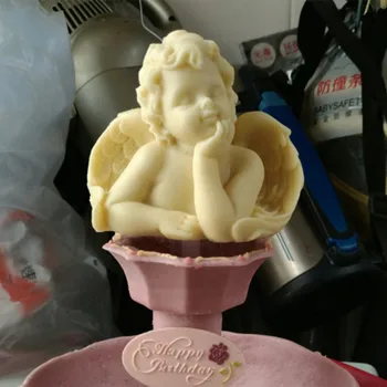 

2020 New Arrival Cute Angel Shape 3D Silicone Mold Fondant Cake Tools Cookware Cake Decorating Fondant Soap Mould Gift
