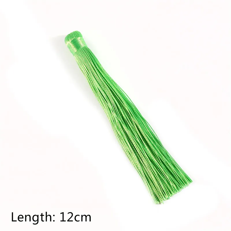 Light Green 12 см шелк бахрома Ремесло Бахрома для Ювелирные изделия с кистями DIY бахрома занавеска висячая одежда подвеска автомобиль сумка украшение дома Шитье - Цвет: Light Green