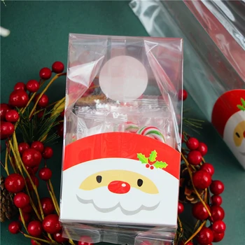 

Clear Empty bags Christmas Santa Claus Cello Cellophane With Sweet Party
