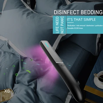 

X8 Handheld UV Disinfection Stick Portable UV Light Sterilizer Sanitizer Wand LED UV Sterilizing Disinfection Protection