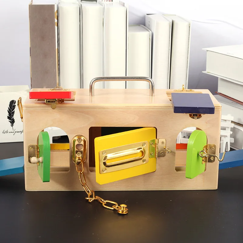 

Montessori Unlocking Box Montessori Daily Life Teaching Aids Wooden Children Early Childhood Educational Toys Teaching Aids