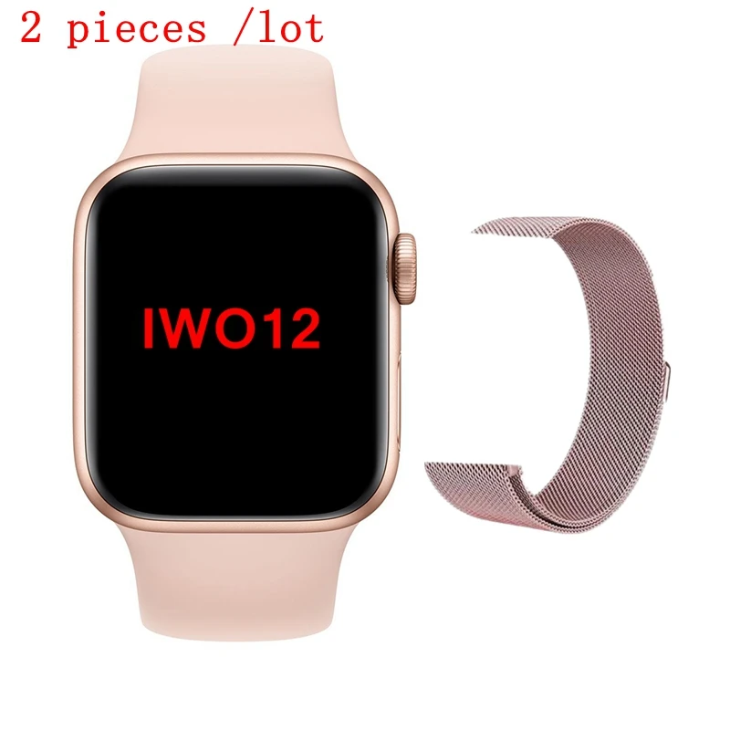 IWO 12 Смарт-часы PK IWO 11 Женские умные часы серии 5 Bluetooth умные часы для мужчин 44 мм/40 мм Cas для Android IOS PK IWO 8 9 - Цвет: pink 2 pc