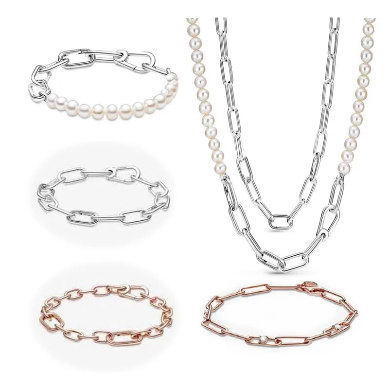

NEW 100% Real Silver color me chain bracelet European Beads Womens Accessories Original Charms Bracelets Jewelry Making
