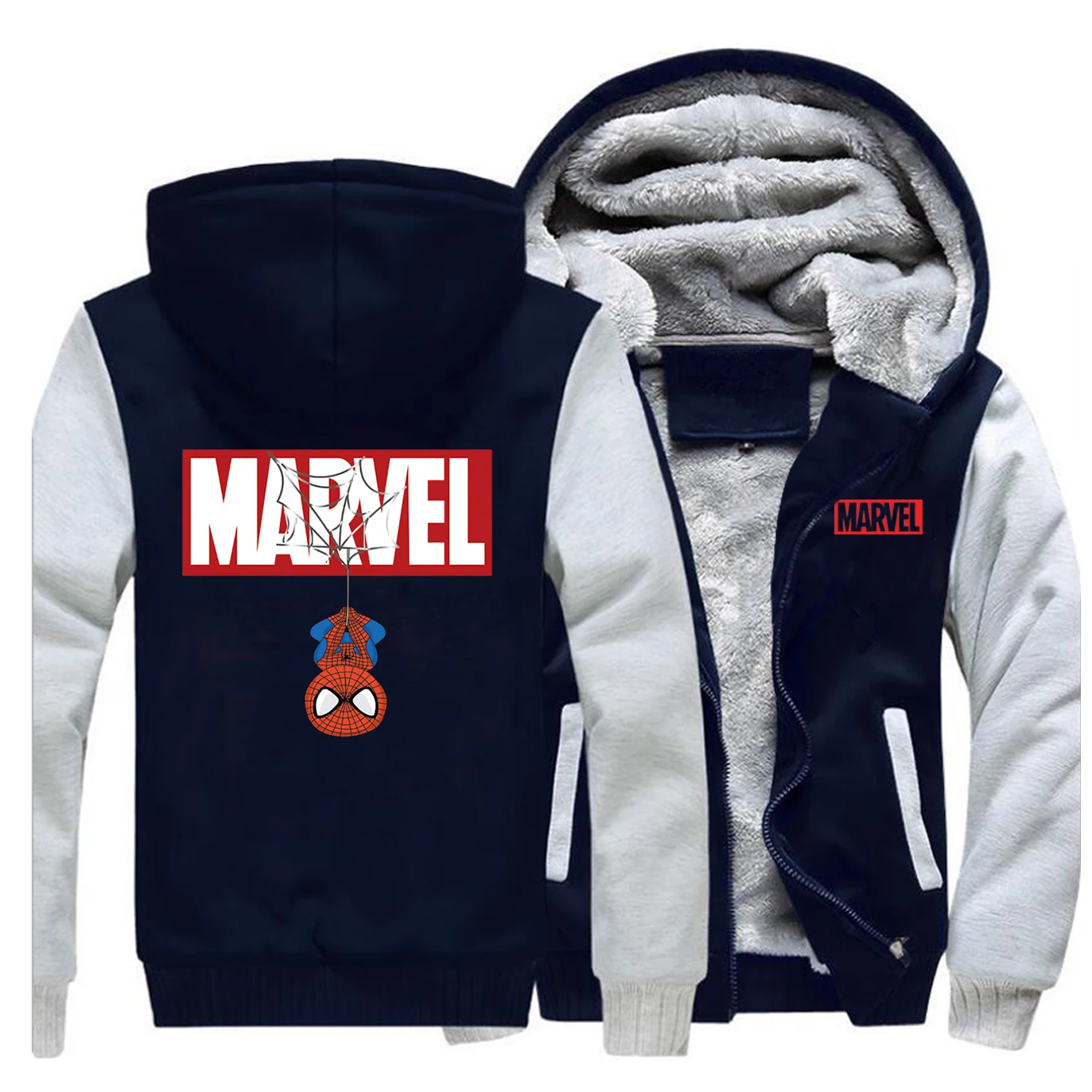 Marvel мультфильм человек паук зима горячая распродажа новые толстовки мужские реглан мода хип хоп Уличная одежда пальто толстые толстовки Одежда