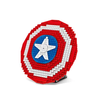 

405Pcs Super Hero American Captain's Shield Building Blocks Blue Red Model Toys With Figures As New Year Gifts For Children