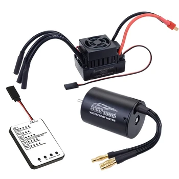

Waterproof 3650 Brushless Motor With 60A ESC with Program Card Combo For 1/10 RC Car Truck Toy