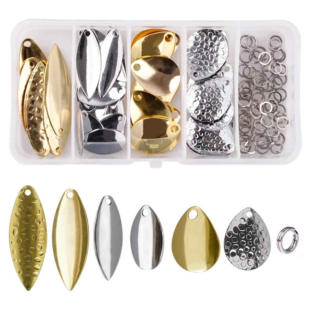 100Pcs Easy Spin Colorado Willow Spinner Blades Spoon Lure Kit Per Spinnerbait Buzzbait Bass Lure Attrezzatura Da Pesca