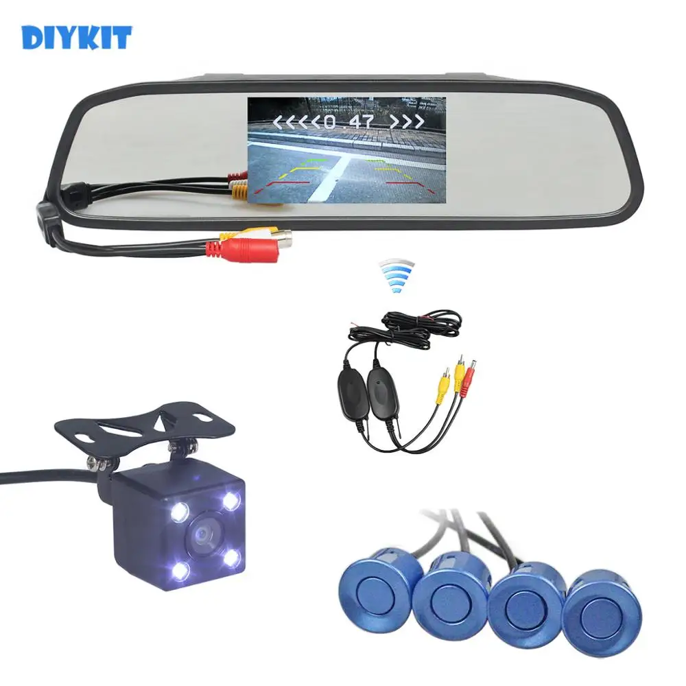Беспроводной видеорадар для парковки DIYKIT 4 датчика автомобильный монитор
