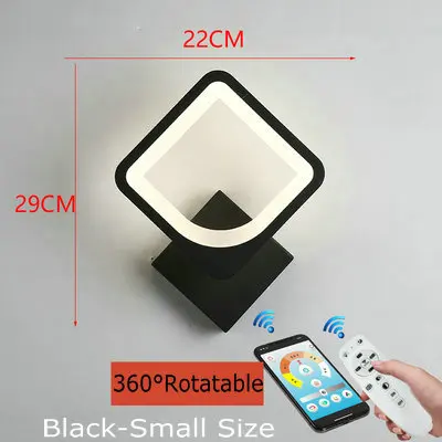 Креативный светодиодный настенный светильник, вращение на 360 градусов, AC220V, пульт дистанционного управления, диммируемая прикроватная тумбочка для спальни, Настенные светильники с вилкой EU/US - Цвет абажура: Small Size White