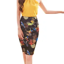 Западные модные великолепные золотистые женские юбки-карандаш с цветочным принтом, женские Облегающие юбки размера плюс для девушек