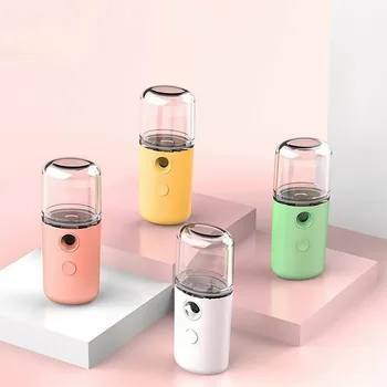 

30ML Mini Sprayer USB Rechargeable Face Steamer Humidifier Facial Skin Care Deep Hydrating Atomizer Candy Color Inpeller