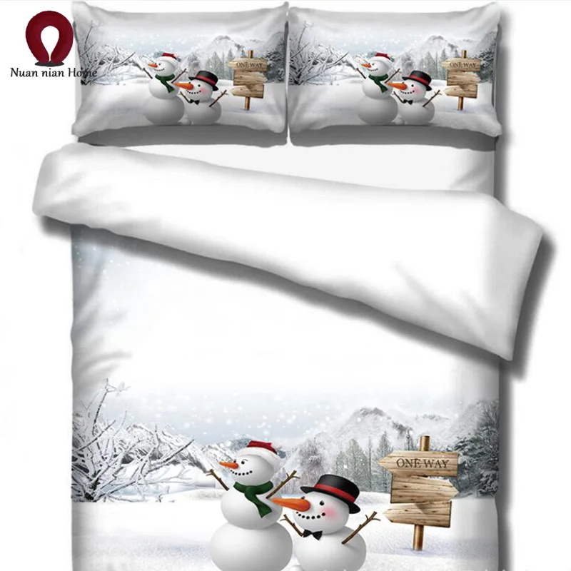 Christmas Suite Bedding Red Sweater Snowman Hat Christmas Tree Festive Home Textile Set Duvet with Pillow Case 3D Free Shipping