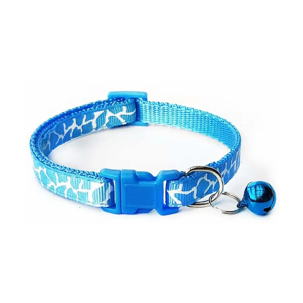 Blue Ошейник для питомца кота с колокольчиком, модный Регулируемый ошейник для кошки, ошейник для шеи, аксессуары для животных принадлежности - Цвет: Blue