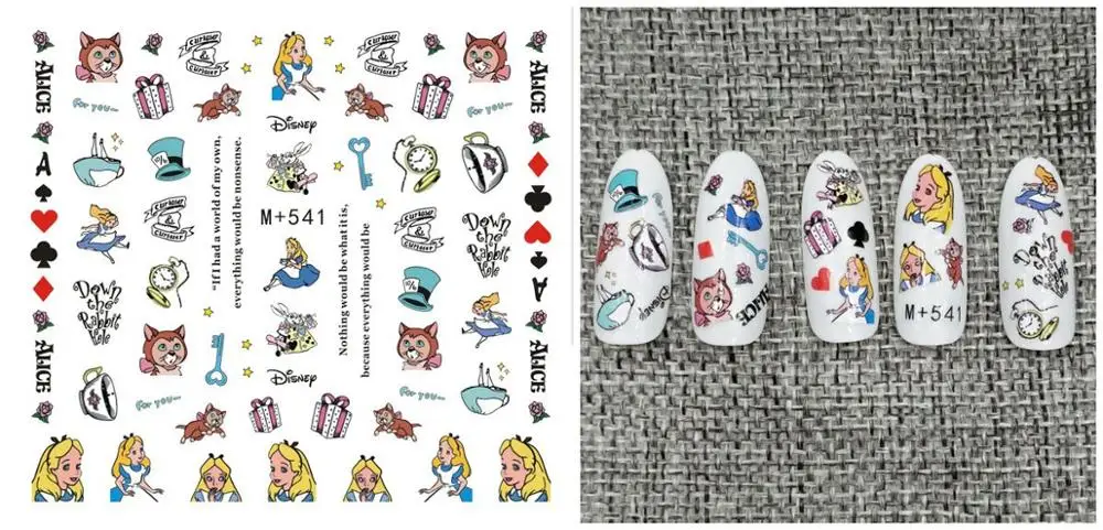 m541 5sheet Новейшая 5 листов 15 Тип японский и корейский водяной знак наклейка для ногтей с персонажем мультфильма украшения для ногтей - Цвет: m541 5sheet