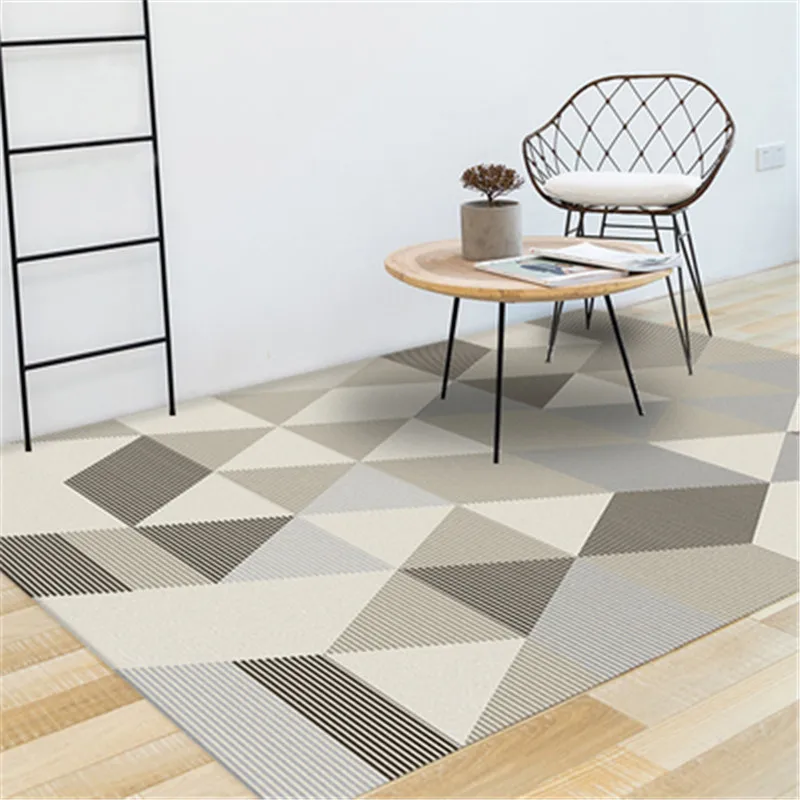 Скандинавские современные гостиной спальни коврики абстрактные кривые линии узор Кристалл бархатистый коврик ковры для гостиной CF