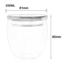 Двухслойный Настенный Прозрачный стеклянный чайный стакан+ бамбуковая крышка, набор стеклянных кофейных чашек MiAU SU