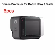 6 шт. защита для экрана из закаленного стекла для Gopro Hero 8 черная спортивная защита для экрана камеры пленка из закаленного стекла аксессуары для камеры
