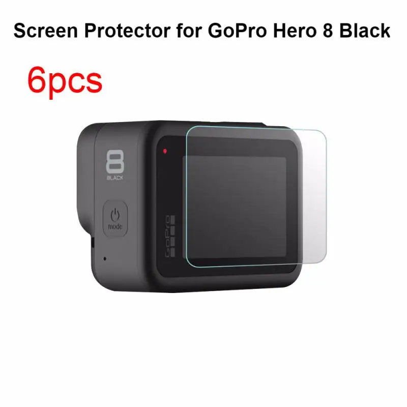 6 шт. защитная пленка для экрана из закаленного стекла Gopro Hero 8 Black|Чехлы экшн-камер|