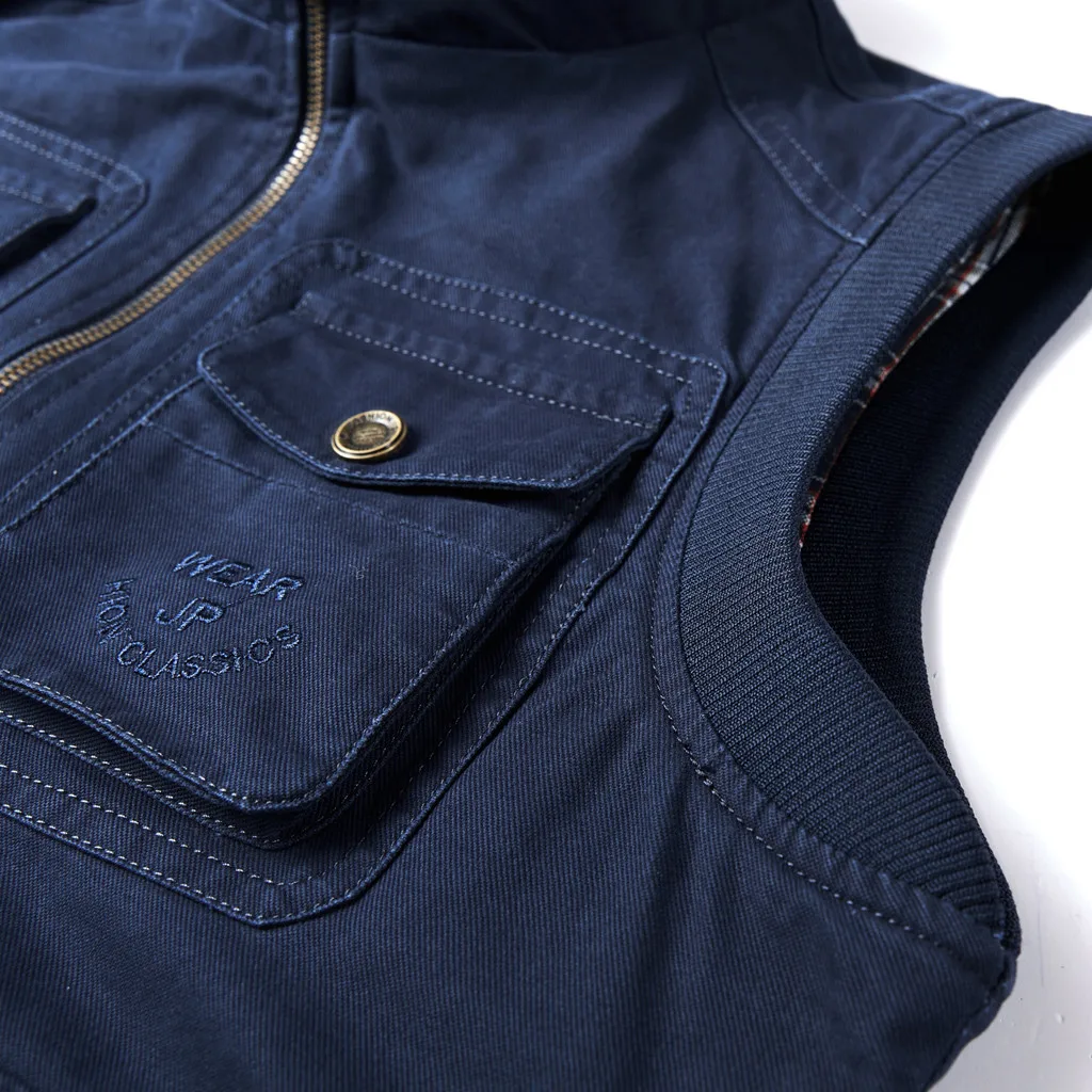 JAYCOSIN Men's Jackets Vests Fashion Denim Men Jacket Sleeveless Cotton Casual Waistcoat Man Cowboy Coat Slim Fit Male Shoulder