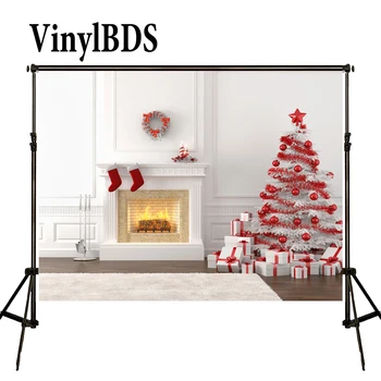 

VinylBDS Merry Christmas Photography Background Photo Zebra Stove Christmas Tree Gifts Backdrops For Photo Studio Pirint Hj02148