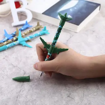 

2pcs Airplane Shape Gel Pen Gel Ink Pen Ballpoint Pen Creative Drafting Metal Shell Drawing Portable Kids Stationery