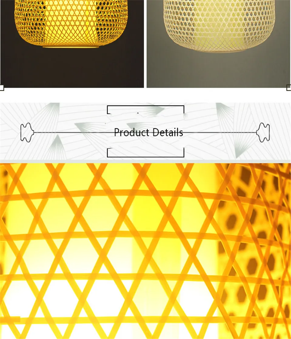 В японском стиле бамбуковое подвесной светильник s светильник ing Лофт светодиодный подвесной светильник для столовой гостиной спальни светильник для учебы подвесной светильник