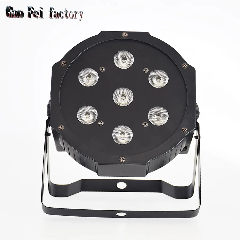 DMX Control LED Par 7x12W RGBW 4IN1 Luxury DMX 8 Channels LED Flat Par Light(6pcs/lot