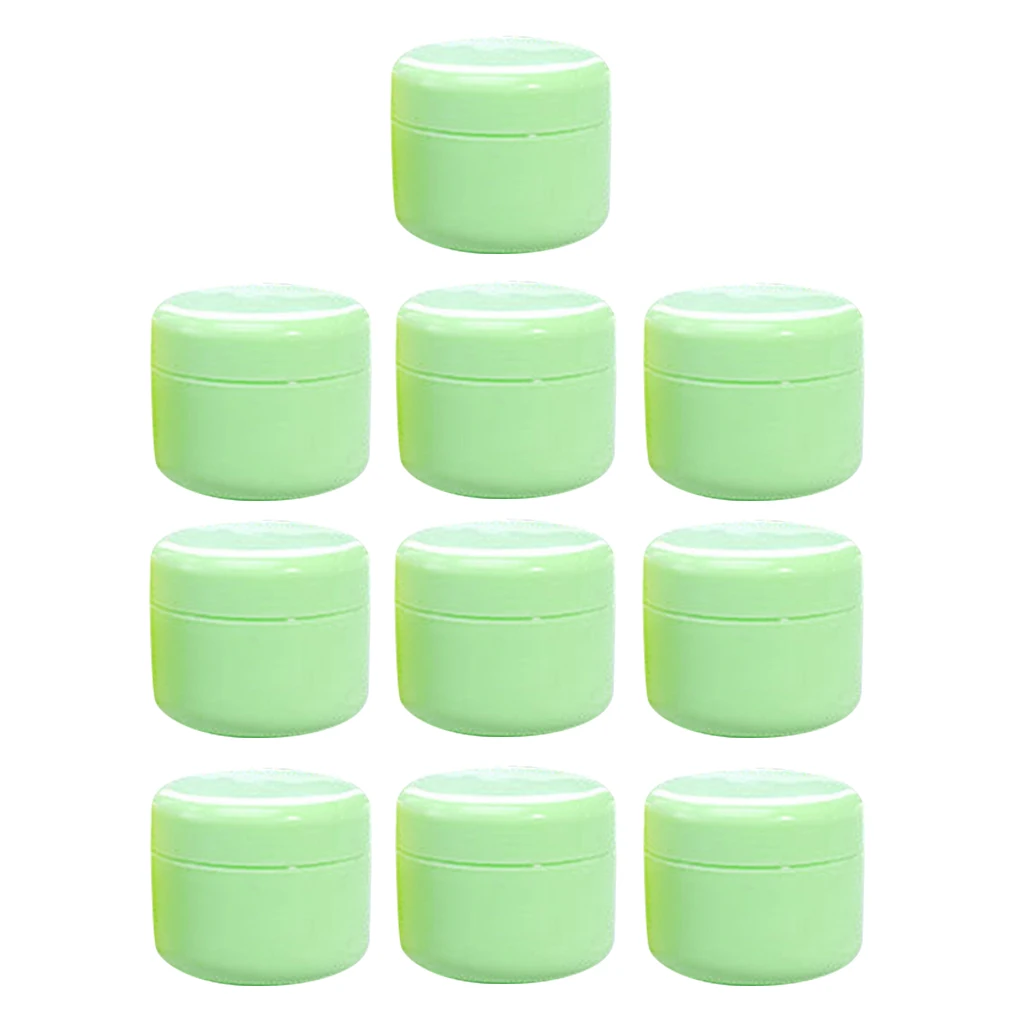 20pcs Empty Jars with Lids , Refillable BPA-Free Plastic Container Refillable Round Makeup Containers for Cosmetics - Green