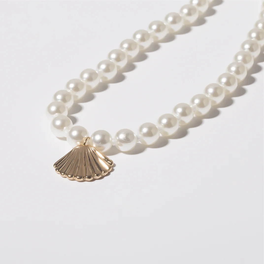 IngeSight. Z богемное ожерелье-чокер с искусственным жемчугом, женское массивное ожерелье из золотого сплава, ожерелье с подвеской в виде раковины, ювелирное изделие