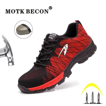 

MOTK BECON Safety Shoes for Women Indestructible Men's Construction Sneakers Ryder Shoe with Steel Toe Cap Working Boots 526