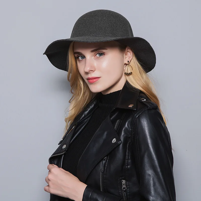 

Autumn & Winter New Style Europe And America British Style Fedora Hat Performance Small Chili Men And Women-Retro Wool Bowler Ha