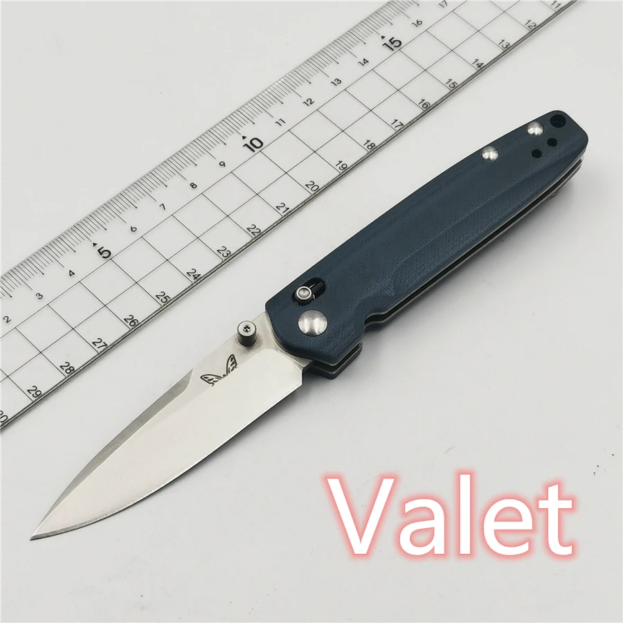 

BENYS-BM 485 Valet M390 Super Steel Plain Edge Axis Knife G10 Handles Outdoor Camping EDC Tool