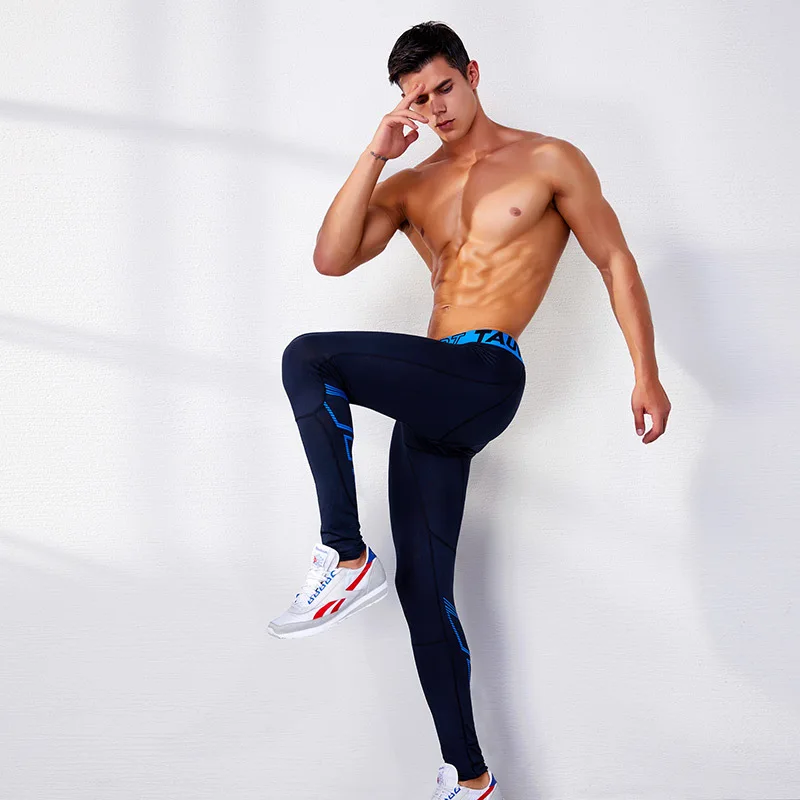 

Tauwell New Style Men Running Fitness Sports Compression Base Leggings Anti-Exposure Breathable Sweat Absorbing Trousers