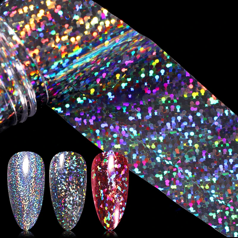

1 Roll 3D Holographic Nail Foil Flower Design Temporary Snowflake Laser Glitter Pattern Transfer Stickers Nail Art Decoration
