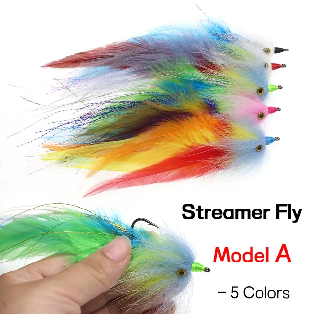 Bimoo 1pc #2/0 Saltwater Streamer Fly Colorful Big Game Tube Flies