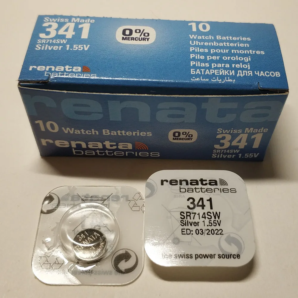 2 шт. Renata 1 55 V часы батарея 341 SR714SW оксид серебра Swiss сделано E341 S36 RW322 | Электроника