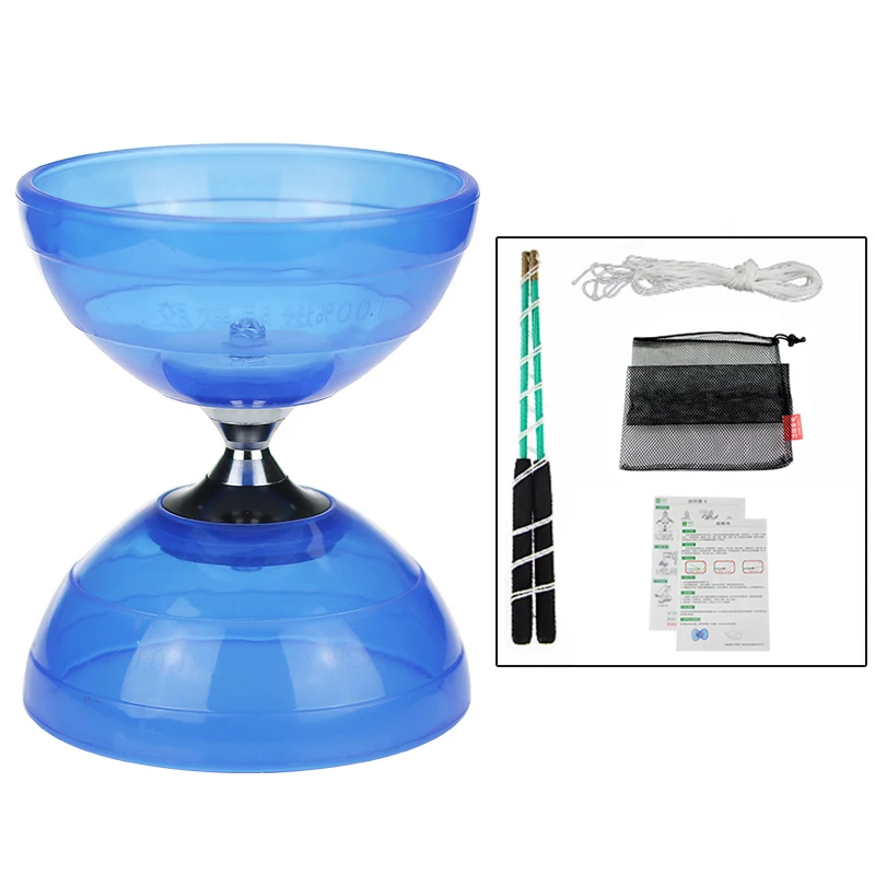 Мягкая опора diabolo игрушки профессиональный набор Diabolo упаковка с веревочной сумкой Китай - Цвет: Blue