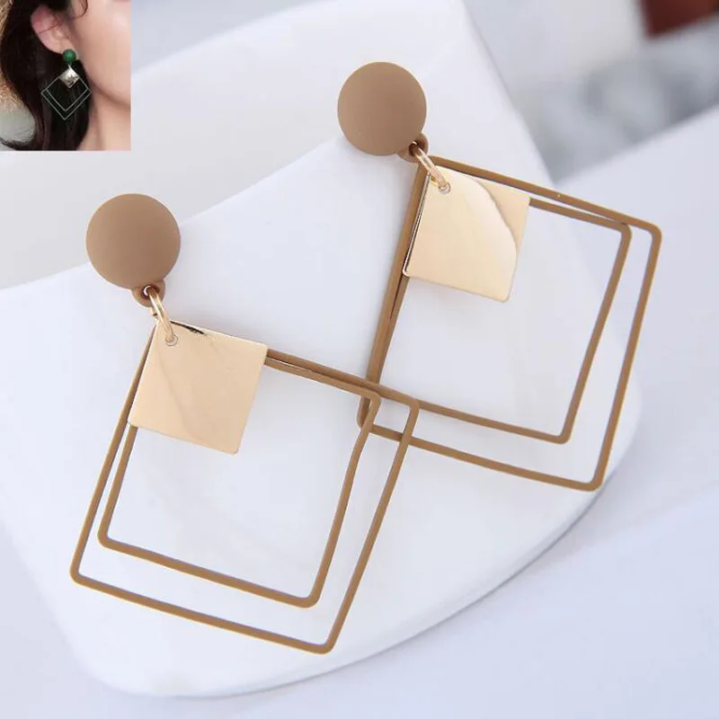 

20Pairs/lot New Personality Long Geometric Square Long Drop Earrings Women Boho Elegant Vintage Jewelry Eardrop