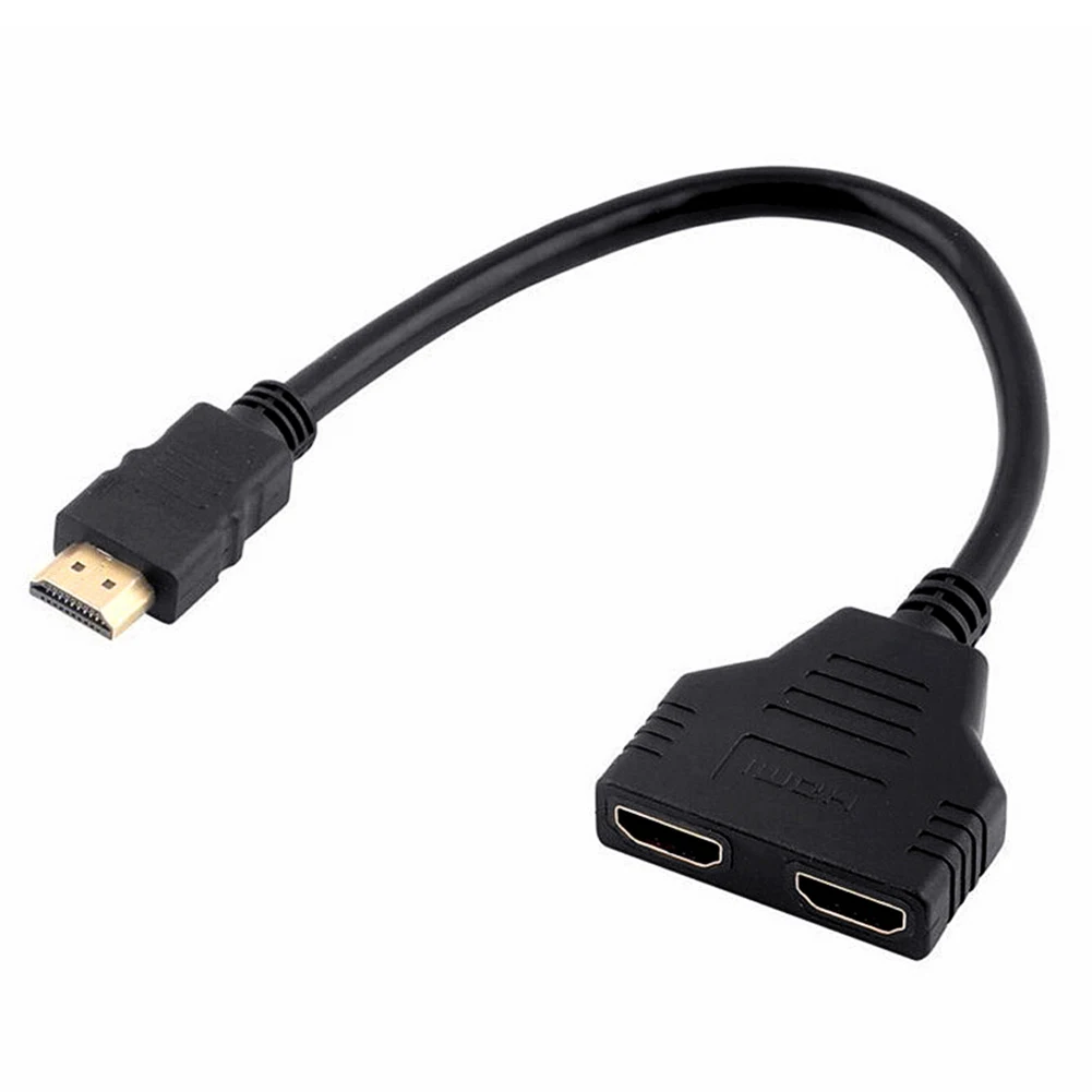 DOONJIEY 4K HDMI 2,0 кабельный разделитель адаптер конвертер 1 в 2 выхода HDMI штекер 2 HDMI UHD 0,3 м конвертер для мультимедийных устройств