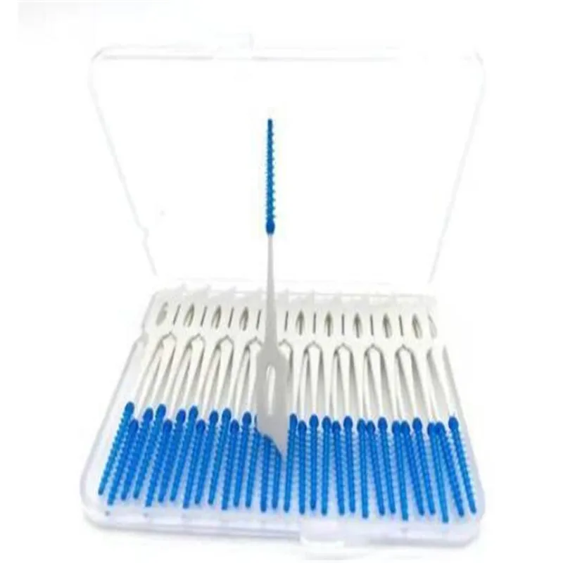 

40pcs/box Interdental brush Orthodontic brush Cleaning Teeth Gaps Oral Care Soft silicone head Interdental brush Good for gums