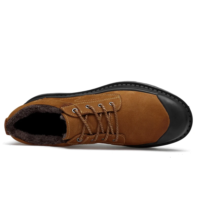 Brown-Velvet Размер 37-47, мужская повседневная кожаная обувь модные трендовые черные коричневые туфли на плоской подошве для мужчин, высококачественные кожаные кроссовки для пеших прогулок* 6610 - Цвет: Brown-Velvet