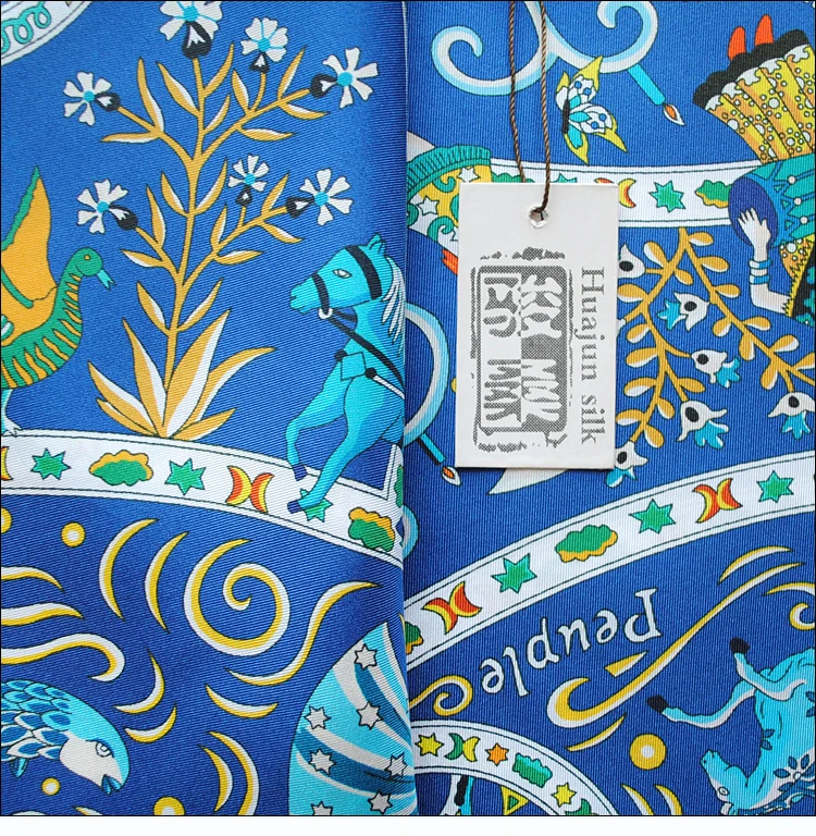HuaJun 2 магазин | Любовь синий и все виды одежды с "пьюпле дю шаль" 90 Шелковый квадратный шарф саржевый струйный шарф