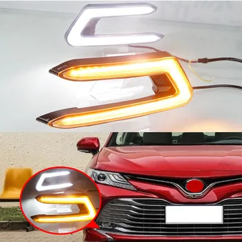 

CSCSNL 1 Pair LED Daytime Running Light Car Accessories Waterproof ABS 12V DRL Fog Lamp Decoration For Toyota Camry 2018 2019