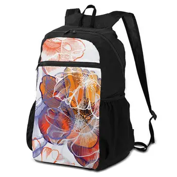 

OLN Ultralight Backpack Abstract Floral Spring Roses Foldable Packable Sport Bag for Travel Camping Hiking Cycling with Pouch