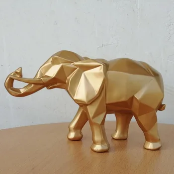 

Nordic Simple Resin Geometric Elephant Origami Decoration Abstract Home Animal Sculptured Ornaments Desktop Decoration