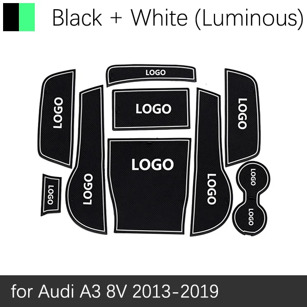 Противоскользящий резиновый подстаканник для Audi A3 8V 2013 S3 RS3 RS 3 S Line аксессуары автомобильные наклейки - Название цвета: White Black
